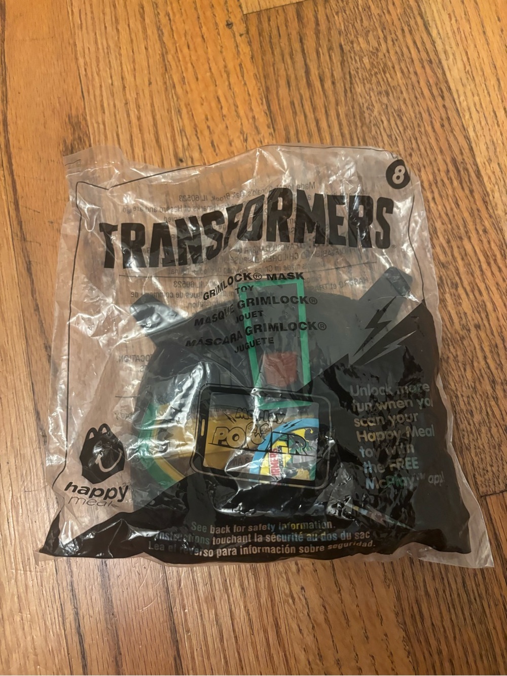 Happy Meal McDonalds Toy Transformers #8 Grimlock Mask New Sealed NEW